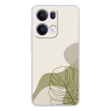 Силконовий чохол з принтом в квітах на OPPO Reno13 Pro (Монстера зелена)