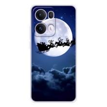 Новогодние Чехлы для Оппо Рено 13 Про (VPrint) (Санта - луна)