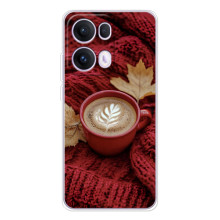 Чехол с уникальным дизайном «Осень с кофе» для OPPO Reno13 Pro – Кофе на пледе
