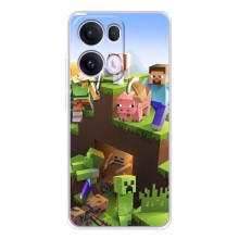 Чехлы для OPPO Reno13 Pro (Персонажи Майн Крафт) (Майн-крафт)
