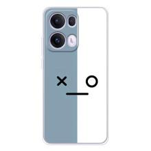 Чохли (ТПУ) (смішні стікери) для OPPO Reno13 Pro – Сіро-білий