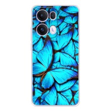 Силиконовый бампер с картинкой животных для OPPO Reno13 Pro (Крылья бабочек)