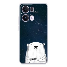 Силиконовый бампер с картинкой животных для OPPO Reno13 Pro (Медведица)