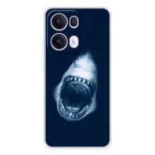 Силиконовый бампер с картинкой животных для OPPO Reno13 Pro (Пасть Акулы)