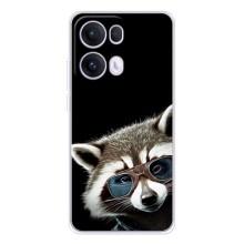 Силиконовый Чехол с Енотами на OPPO Reno13 Pro – Стильный Енот