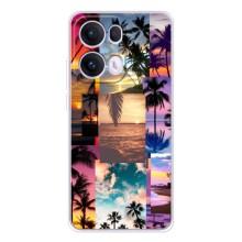 Силиконовый чехол с КАРТИНКАМИ лето для OPPO Reno13 Pro (AlphaPrint) (Летний отпуск)