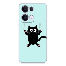Силиконовый чехол с котиком для OPPO Reno13 Pro (Падающий кот)