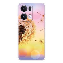 Силиконовый Чехол с одуванчиками на OPPO Reno13 Pro (Цветок-одуванчик)