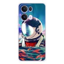 Силиконовый Чехол с принтом "Космонавты" на OPPO Reno13 Pro – Космонавт в воде