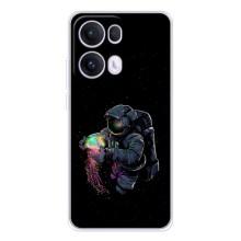 Силиконовый Чехол с принтом "Космонавты" на OPPO Reno13 Pro – В руках земля
