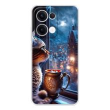 Чехлы на Новый Год OPPO Reno13 – Кот новогодний