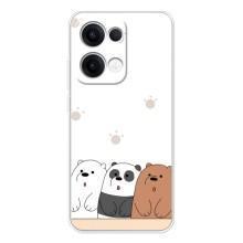 Чехлы с изображением разных животных для OPPO Reno13 (Удивленные медвеженки)