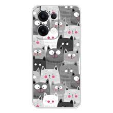 Чехлы с Котиками для OPPO Reno13 (VPrint) (Рисованные котики)