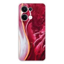 Чохол для Оппо Рено 13 - з принтом (Дизайнерські) (AlphaPrint) (Мрамор червоний)