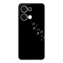 Чехол с картинками на черном фоне для OPPO Reno13 – Ноты