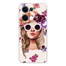 Чехол с картинкой Модные Девчонки OPPO Reno13 (Девушка в очках)