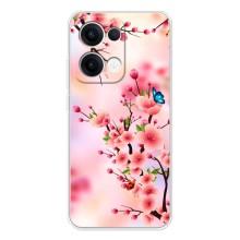 Чохол з картинкою Сакури на OPPO Reno13 (Метелики на сакурі)