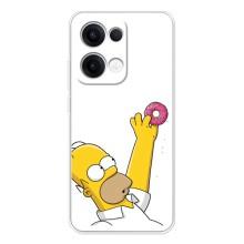 Чехол с Симпсонами для OPPO Reno13 (VPrint) (Гомер с пончиком)