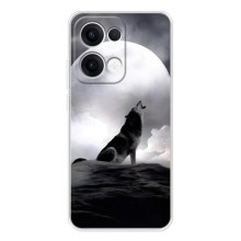 Чехол с Волком на OPPO Reno13 (Волк и луна)