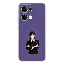 Чехлы Венсдей на OPPO Reno13 Уэнсдей (AlphaPrint) (Уэнздей в черном)