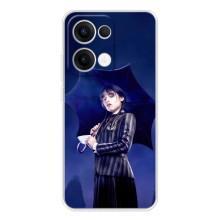 Чехлы Венсдей на OPPO Reno13 Уэнсдей (AlphaPrint) (Уэнздей с зонтом)