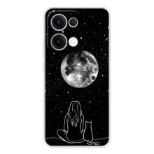 Чохол з малюнком кіт на OPPO Reno13 (Дівчина з котом)