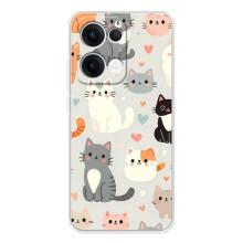 Чохол з малюнком кіт на OPPO Reno13 (Колаж котів)