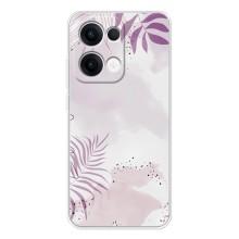 Чохол з квітковим принтом на Оппо Рено 13 (Фіолетове листя)