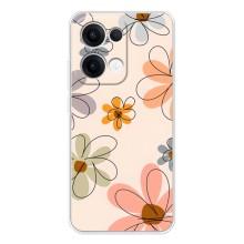 Чохол з квітковим принтом на Оппо Рено 13 (Кольорові квіти)