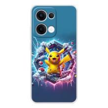 Чехол с Пикачу на OPPO Reno13 – Лого Пикачу