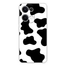 Чехол с принтом коровы на Оппо Рено 13 – Черный принт