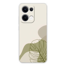 Силконовий чохол з принтом в квітах на OPPO Reno13 (Монстера зелена)