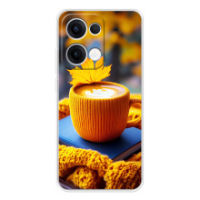 Чехол с уникальным дизайном «Осень с кофе» для OPPO Reno13 – Кофе с жёлтым