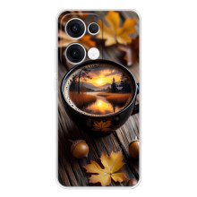 Чехол с уникальным дизайном «Осень с кофе» для OPPO Reno13 – Тёмный кофе