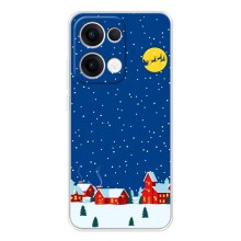 Силиконовый бампер на рождество для OPPO Reno13 – Город в снегу