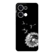 Силиконовый Чехол с одуванчиками на OPPO Reno13 – Одуванчик на чёрном