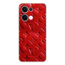 Текстурный Чехол Louis Vuitton для Оппо Рено 13 (Красный ЛВ)