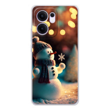 Чохли на Новий Рік OPPO Reno14 F (Сніговик святковий)
