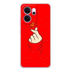 Чехлы (Знак сердечка) на OPPO Reno14 F – Сердце на красном