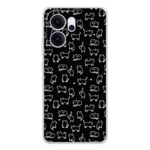 Чохол на тематику: Коти для OPPO Reno14 F – Котики на чорному