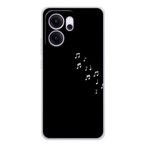 Чехол с картинками на черном фоне для OPPO Reno14 F – Ноты