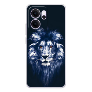Чехол с картинкой на OPPO Reno14 F – Лев - синий