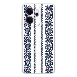Силиконовый Чехол на OPPO Reno14 F с картинкой Вышиванки – Синяя вышиванка