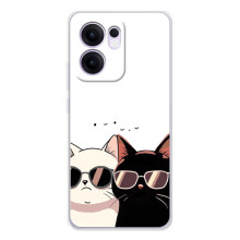 Чохол з малюнком кіт на OPPO Reno14 F – Коти в окулярах