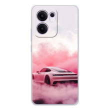 Чехол с авто Порше для OPPO Reno14 F – Розовый Порше