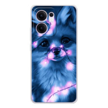 Чехол с принтом лисички на  (Лисица с гирляндой)