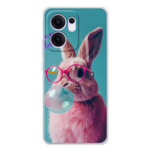 Чехол с принтом стильные животные для Рено14 Ф – Кролик в очках