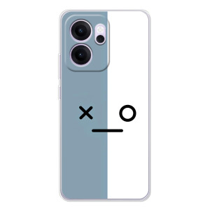 Силиконовые Чехлы (смешные стикеры) для OPPO Reno14 F – Серо-белый