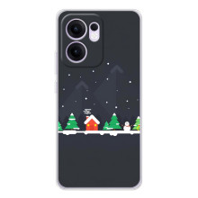Силіконовий бампер на різдво для OPPO Reno14 F (Місто зимове)