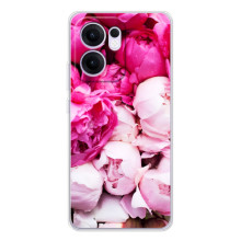 Силіконовий бампер з принтом (квіточки) на Рено14 Ф – Півонії